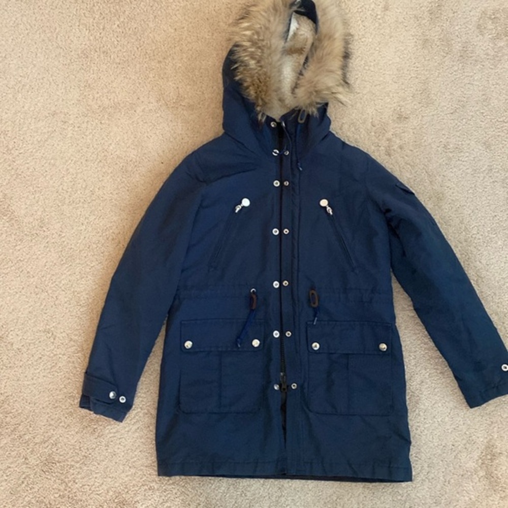 Rosebud Fidelity Jacket Coat Hood Women's‎ Size S Blue